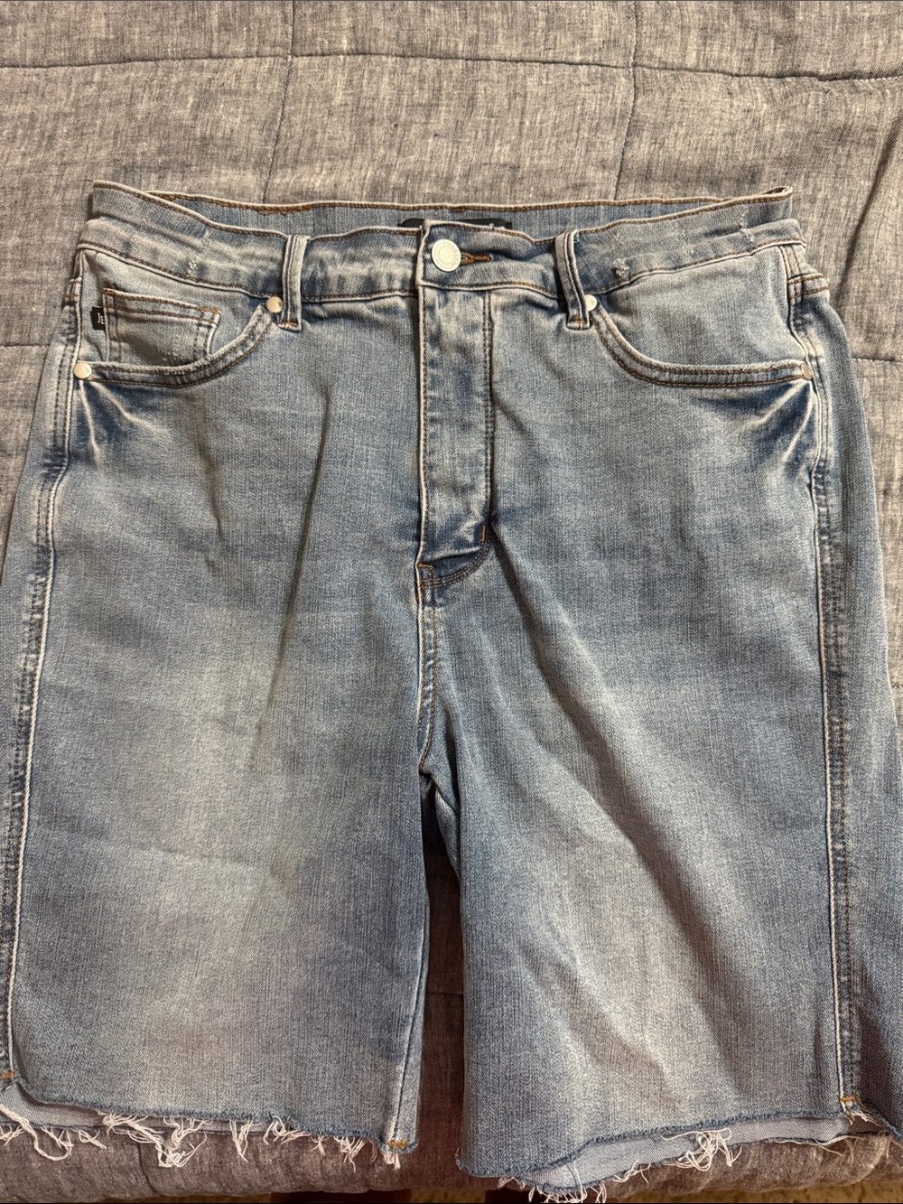Judy Blue Light Blue Frayed Hem Denim Shorts